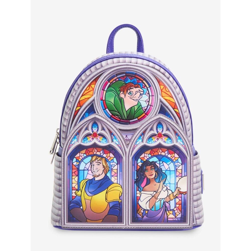 Loungefly Disney Hunchback Of Notre Dame Character Stained Glass Backpack NWT